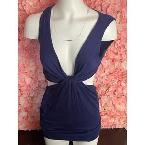 Tobi Navy Blue Medium Cut Out Dress